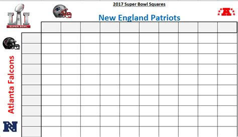 Excel Spreadsheets Help: Super Bowl Squares Template 2017