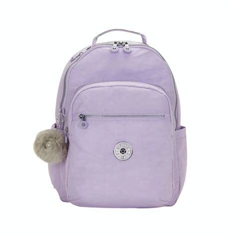 Mochilas Da Kipling Feminina - Mochila Escolar Feminina Kipling Seoul Bridal Lavender Lilás com Pompom