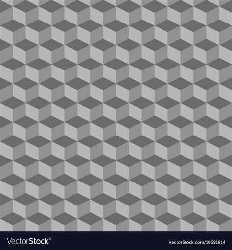 Grey Geometric Seamless Cubes Pattern Background Vector Image