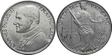 Vatikan 50 Lire 1979 Johannes Paul II 1978 2005 Kursmünze 1979