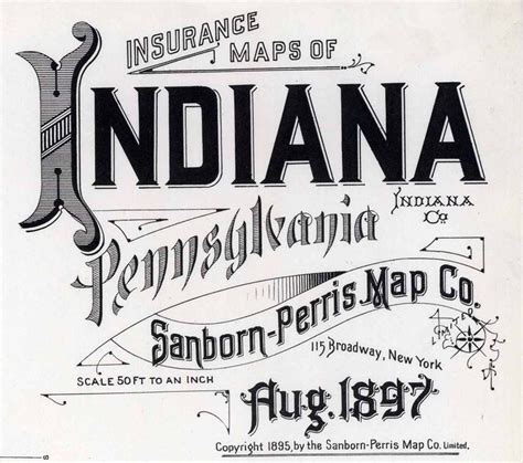 1897 Town Map Of Indiana County Pennsylvania Etsy