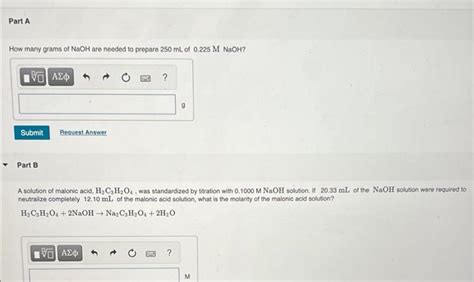 Solved How Many Grams Of Naoh Are Needed To Prepare Ml Chegg