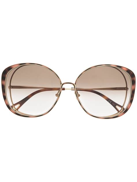 Chloé Eyewear Ch0036s Oversize Frame Sunglasses Farfetch Sunglass