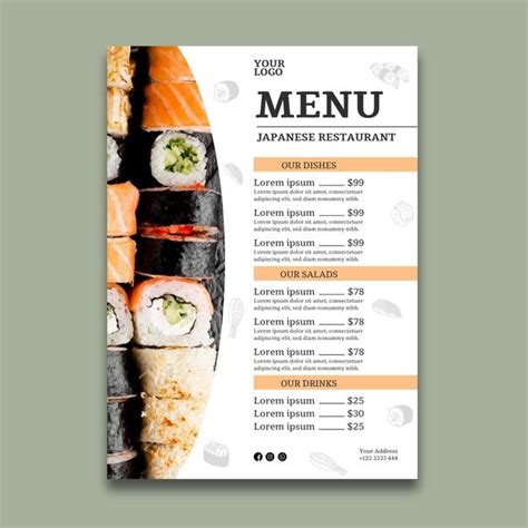 Delicious Sushi Menu Templates