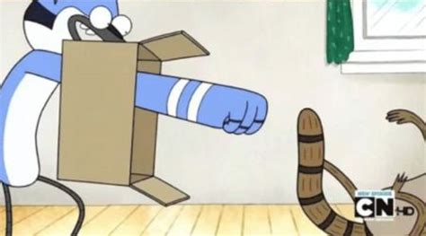 Mordecai Punches Rigby Through a Box | Know Your Meme