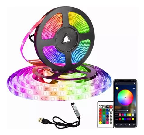 Tiras De Luces Led 5050 Rgb 5m App Bluetooth Control Usb Meses Sin