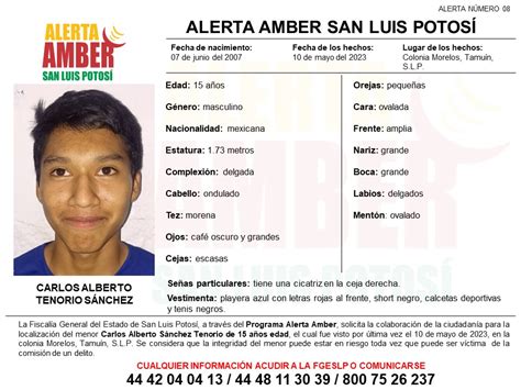 FGESLP activa Alerta Amber por adolescente de 15 años en Tamuín