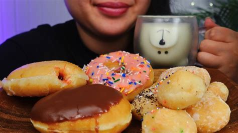 Asmr Delicious Krispy Kreme Donuts Eating Sounds No Talking Youtube