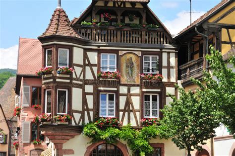 Haut Rhin The Picturesque City Of Kaysersberg In Alsace Editorial