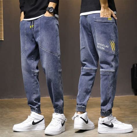 Baggy Men Cargo Jeans Fashion Harlan Cotton Streetwear In 2024 Mens