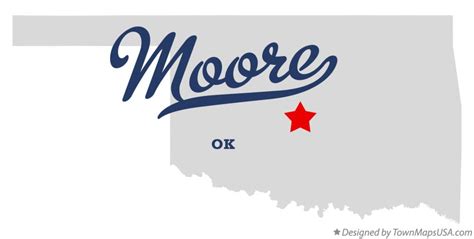 Map of Moore, OK, Oklahoma