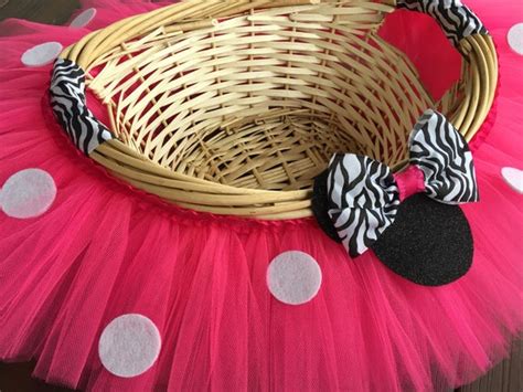 Medium Hot Pink And Zebra Minnie Mouse Inspired Themed Tutu