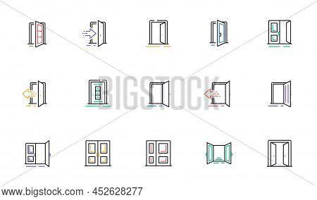 Entrance Line Icons Vector Photo Free Trial Bigstock