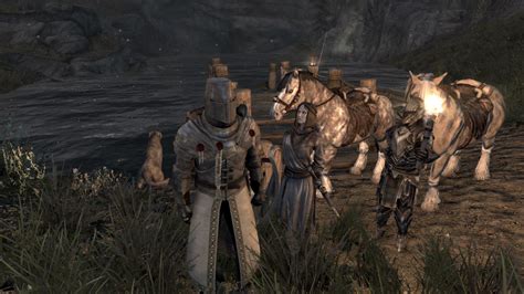 the holy squad: Serana (cured), Erandur, Vigilance, and me role playing as a vigilant of ...