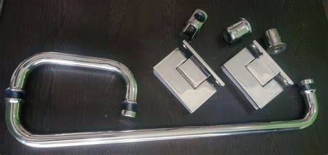 Silver Stainless Steel Creda Shower Door Fitting Set For Bathroom At