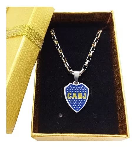 Collar Cadena Acero Quirúrgico Dije Escudo Boca Juniors Cabj