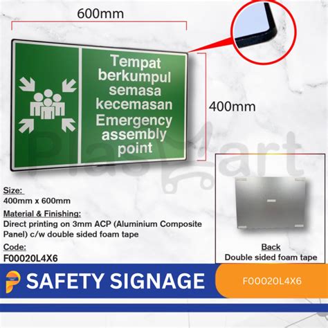 Safty Signage Tempat Berkumpul Semasa Kecemasan Emergency Assembly