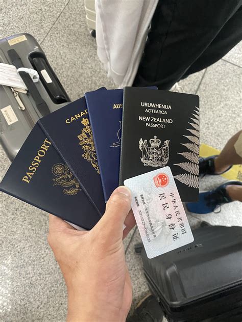 US + CA + AU + NZ and Chinese id card : r/PassportPorn