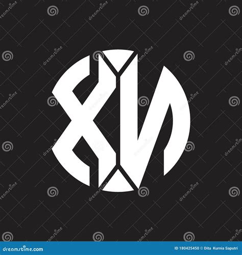 Xn Logo Monogram With Piece Circle Ribbon Style Stock Illustration