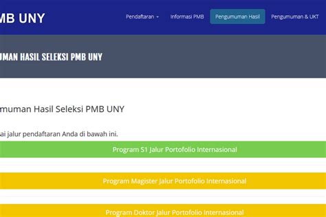 Link Pengumuman Hasil Seleksi Mandiri S1 Prestasi Unggul Dan Olahraga Unggul 2022 Pmb Uny