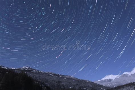 Night Sky In A Rotation Stock Image Image Of Landscape 254387419