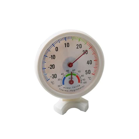 Mini Round Clock Shaped Indoor Outdoor Hygrometer Humidity Thermometer