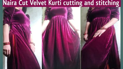 Trending Naira Style Velvet Kurti Cutting And Stitching Naira Style