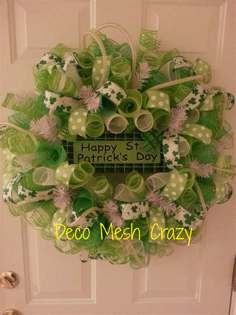 Happy St Patrick S Day Deco Mesh Wreath Facebook