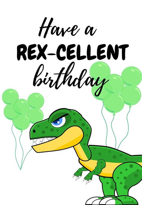 Dinosaur Birthday Card Free Printable 2024