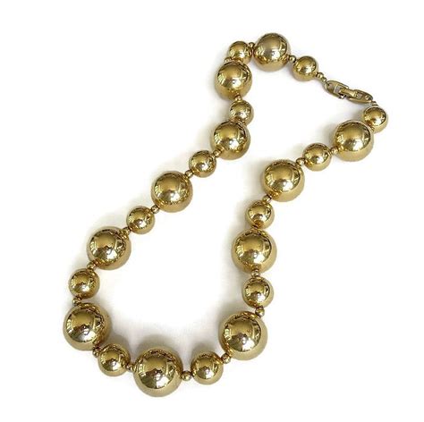 Mid Century Napier Bead Necklace With Large And Heavy Gold Etsy