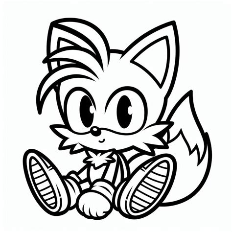 Tails Para Colorir - Desenhos de Tails Muito Feliz para Colorir e Imprimir - Colorir.Info