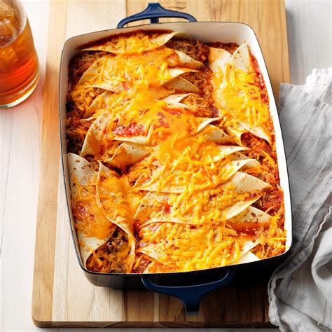 How To Make Easy Beef And Rice Enchiladas Taste Of Home