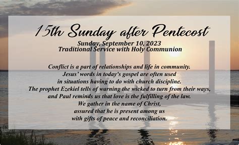 Streamed Worship Service 15th Sunday After Pentecost Trinity