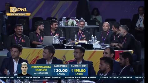 Pro Kabaddi Auction Mohammadreza Shaadloui Auction Lakhs