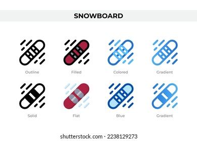 Snowboard Icons Different Style Snowboard Icons Stock Vector Royalty