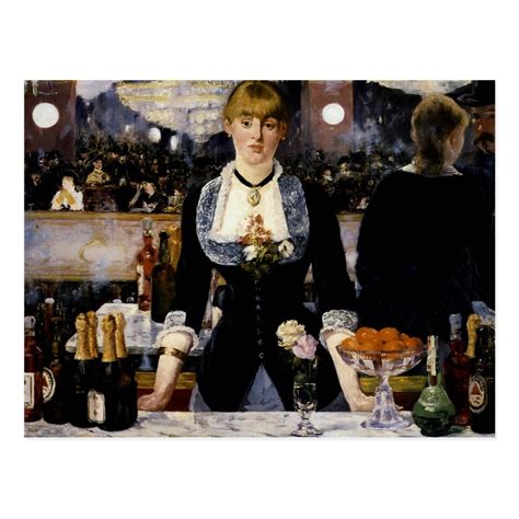 A Bar At The Folies Bergere Postcard Zazzle Edouard Manet Manet