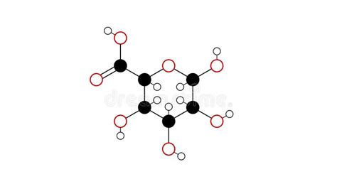 Glucuronic Acid Molecule Structural Chemical Formula Ball And Stick