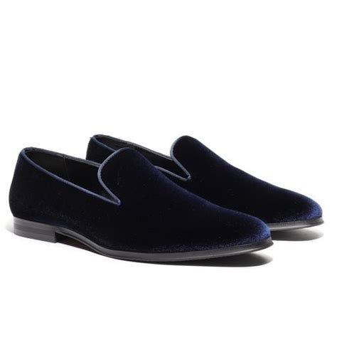 Men's Velvet Loafers Navy Blue – OMC Formal