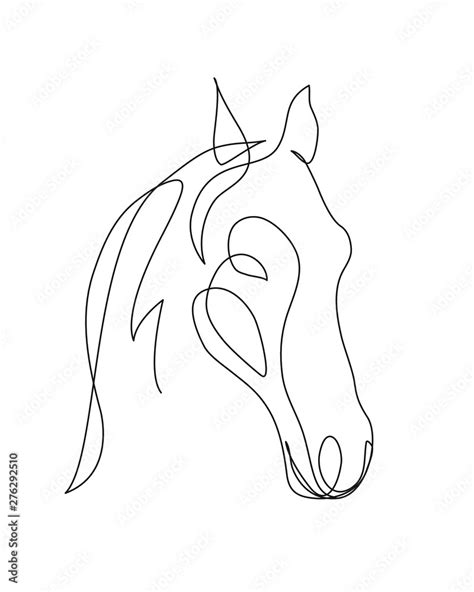 Head Horse Continuous Line Drawing Art Editable Line Vector Logo