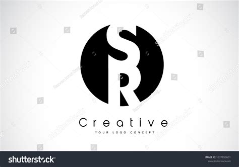 Sr Letter Logo Design Inside Black Stock Vector (Royalty Free) 1037853601