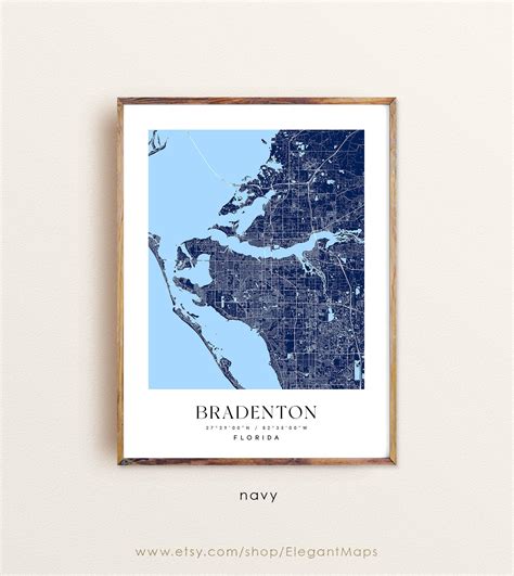 Bradenton Florida Map Bradenton FL Map Bradenton City Print - Etsy