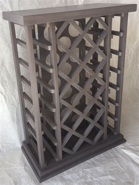 28 Bottle Lattice Style Wine Rack Light Grey Etsy