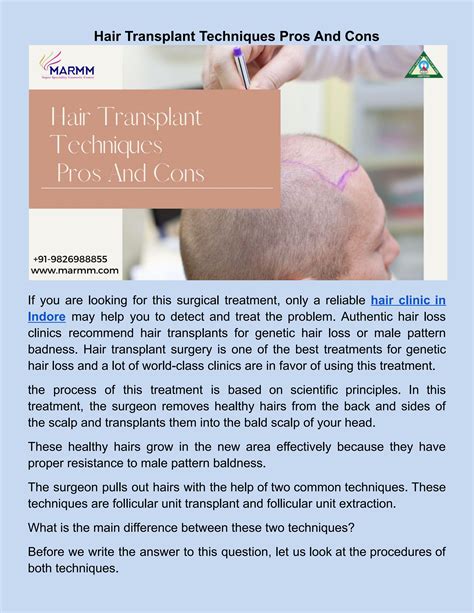 Hair Transplant Techniques Pros And Cons By Marmm Klinik Issuu