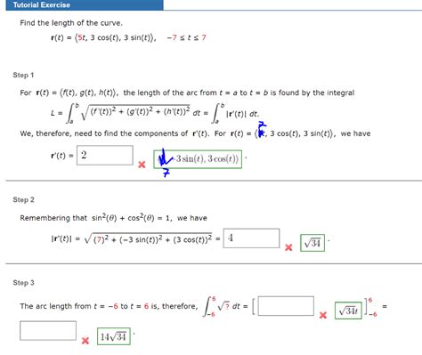 Solved Tutorial Exercise Find The Length Of The Curve R T