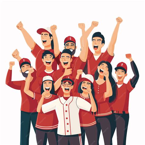 Men_and_women_baseball_fans_shout_and_wave_hands | Premium AI-generated