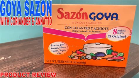 Goya Sazon With Coriander Annatto 1 41 Oz Sazon Con Culantro Y