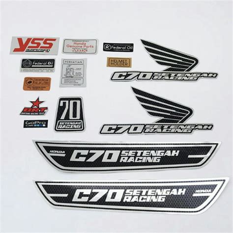 Jual Sticker Decal Tempelan Honda C Setengah Racing Shopee Indonesia