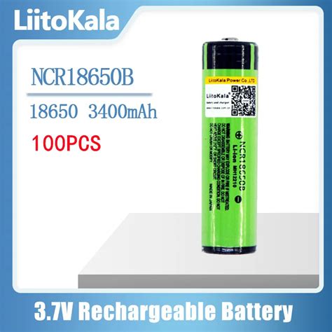 100pcs Liitokala New Protected Original Rechargeable Battery 18650