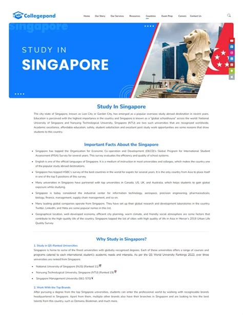 Ppt Study In Singapore Universities Eligibility Cost And