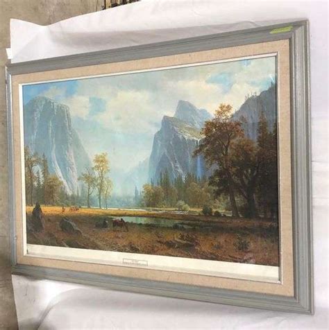 Vintage Picture Looking Up The Yosemite Valley By Albert Bierstadt In